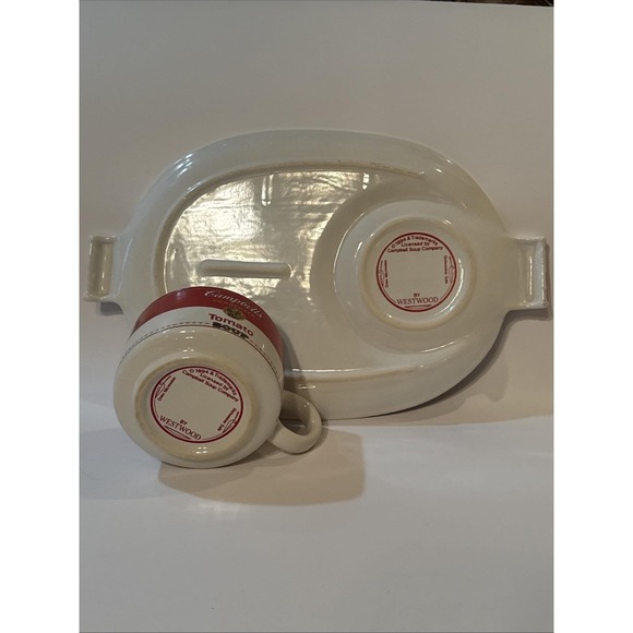 Vintage Campbell's Tomato Soup Cup Mug and Plate Tray Set Westwood 1994 - Picture 9 of 13